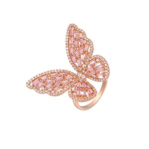 Rose Gold Plated Butterfly Ring 