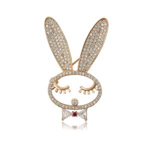 Gold Plated Bunny Brooch