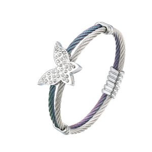 Butterfly Twisted Cable Bangle - Multicolored