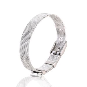 Stainless Steel Mesh Belt Bracelet - Silver