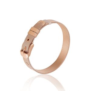 Stainless Steel Mesh Belt Bracelet - Rose Gold