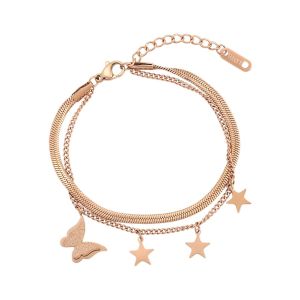 Gold Plated Butterfly & Stars Bracelet