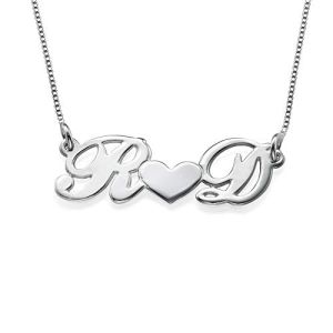 Heart with Two Initials Necklace