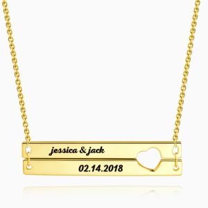 Gold Plated Double Bar Necklace 