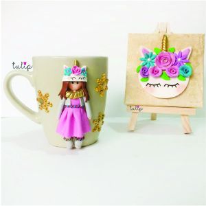 Unicorn & Girl Set of Mug & Canvas Art