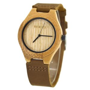 Natural Wood Watch For Unisex - Beige & Brown