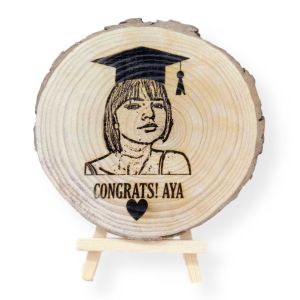 Graduate Photo Engraved Tree Slice