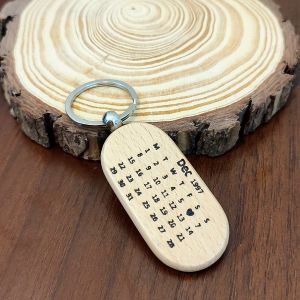 Calendar Engraved Wooden Keychain