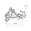 Rhodium Plated Musical Notes Brooch