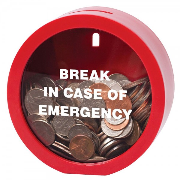 Bank Emergency Money Box In Case Of Emergency Break Glass Novelty Savings Coin 