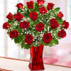 Red Roses in a Red Vase