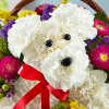 Dog Flowers Arrangement in a Basket
