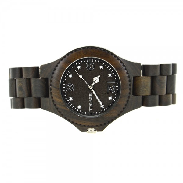 Natural Wood Watch For Unisex - Black