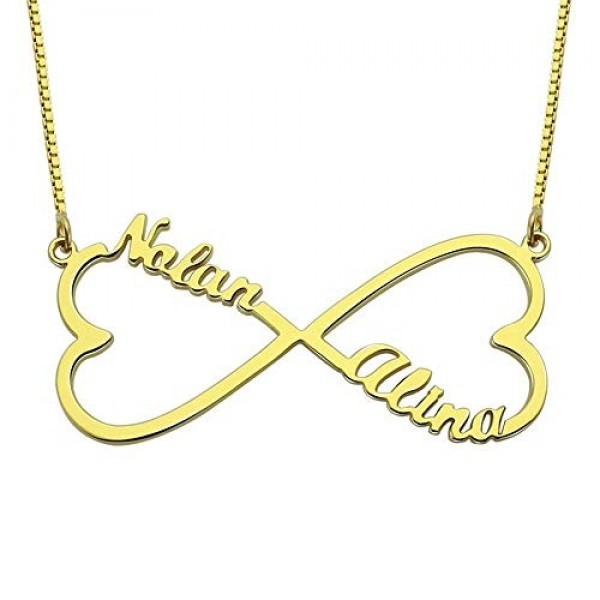 Gold Plated Heart Infinity Necklace