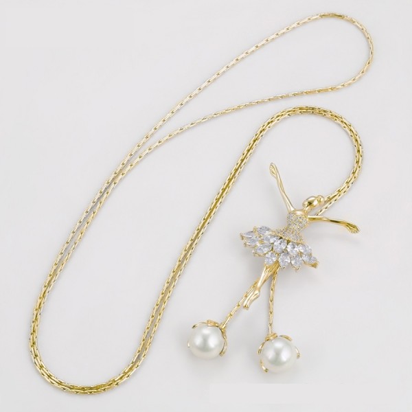 Gold Plated Ballerina Necklace