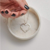 Silver Plated Heart with Names Necklace