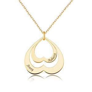 Gold Plated Double Heart Necklace