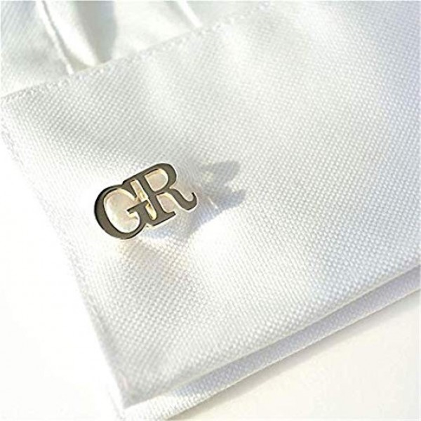 Silver Plated Letters Cufflinks Set