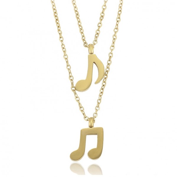 Gold Plated Musical Notes Necklace