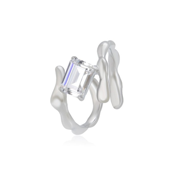Rhodium Plated Elegant Ring-White