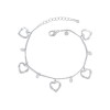 Rhodium Plated Hearts Bracelet