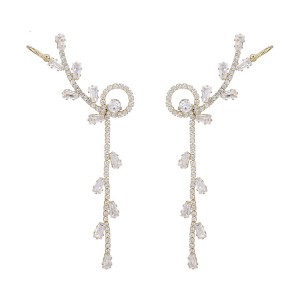 Crystal Tree Earrings - Gold