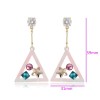 Mutlicolored Crystal Earrings - Pink