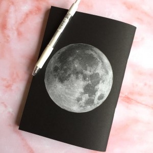 Moon Notebook - Black Blank