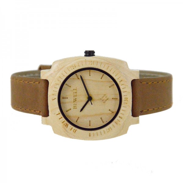 Natural Wood Watch For Unisex - Beige