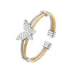 Butterfly Twisted Cable Bangle - Gold & Silver