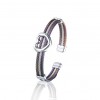 Heart Twisted Cable Bangle - Multi-Color