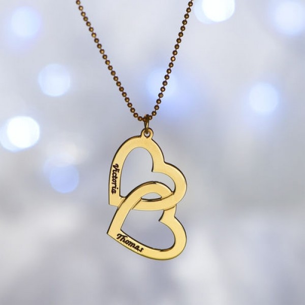 Gold Plated Nested Hearts Necklace