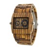 Men's Natural Wood Dual Time Watch - Light Brown