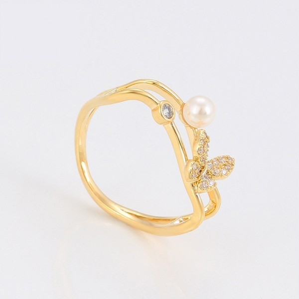 Gold Plated Butterfly Ring