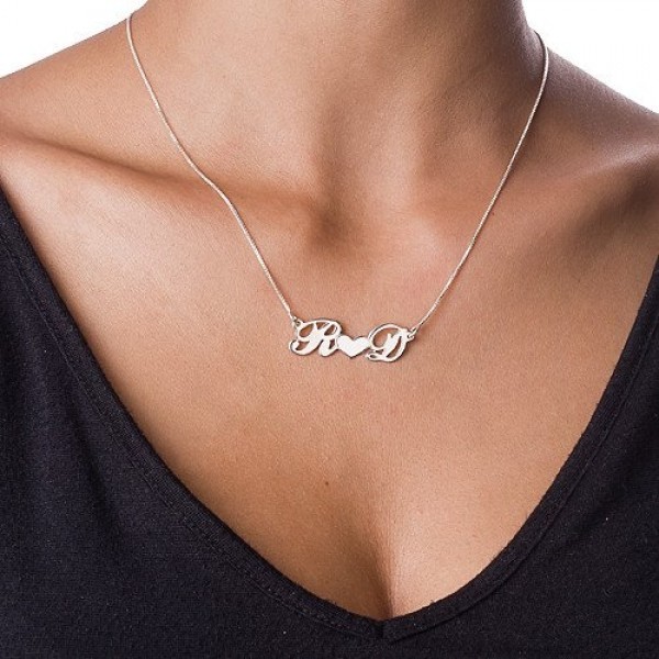 Heart with Two Initials Necklace