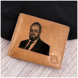 Personalized Photo Wallet - Light Brown
