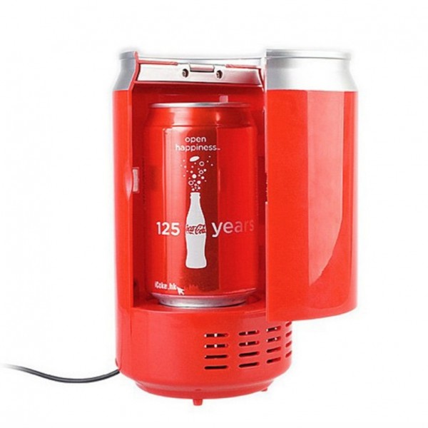 Keep Warm and Cold HQF Mini USB-Powered Beverage Drink Cans Cooler/Warmer Refrigerator USB Fridge Cooler & Warmer for PC Laptop Car Home office Black, Small