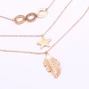 Gold Plated Leaf-Star-Rings Necklace