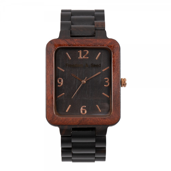 Men's Natural Wood Watch - Dark Brown