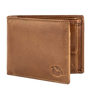 Hand-Crafted Men's Leather Wallet - Light Brown