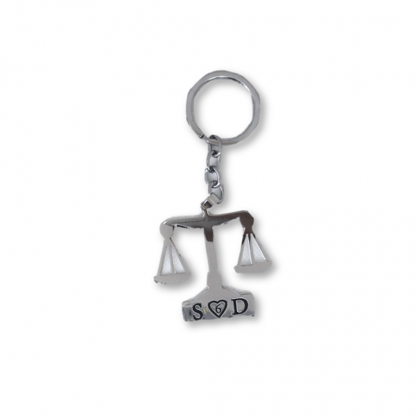 Silver Plated Libra Keychain