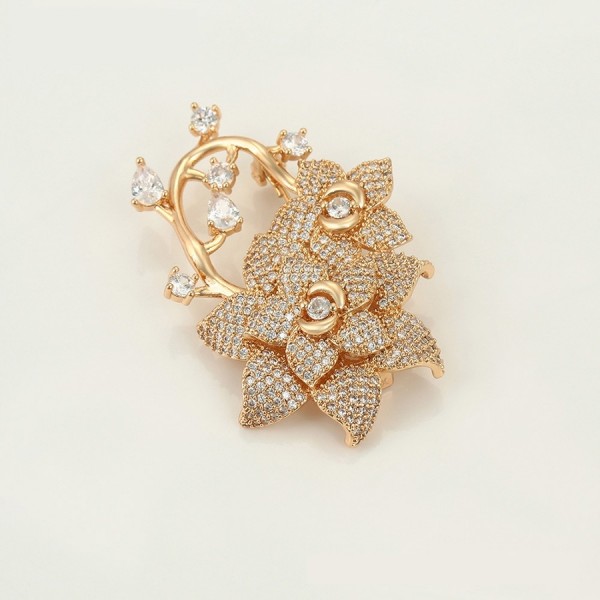 Gold Plated Flowers Brooch