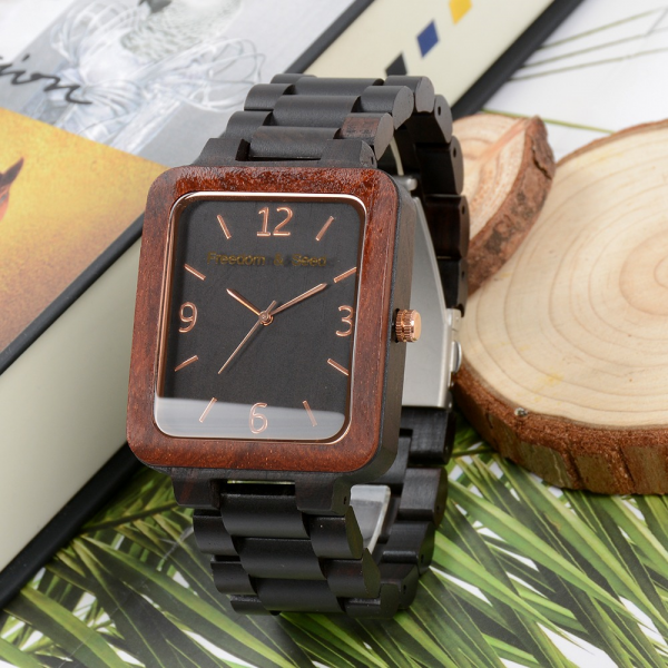 Men's Natural Wood Watch - Dark Brown