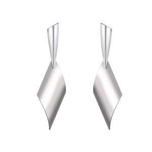 Rhodium Plated Curved Earrings