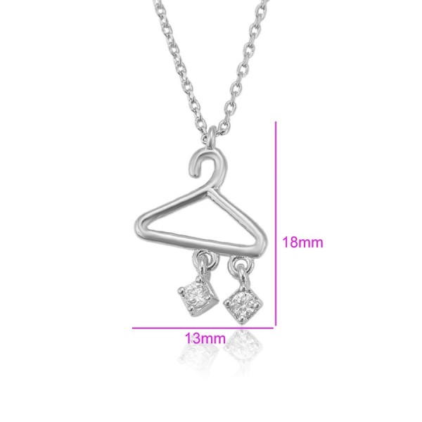 Rhodium Plated Hanger Necklace