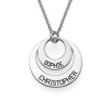 Rhodium Plated Two Nested Circles Necklace