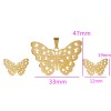 Gold Plated Butterfly Necklace & Earrings Set