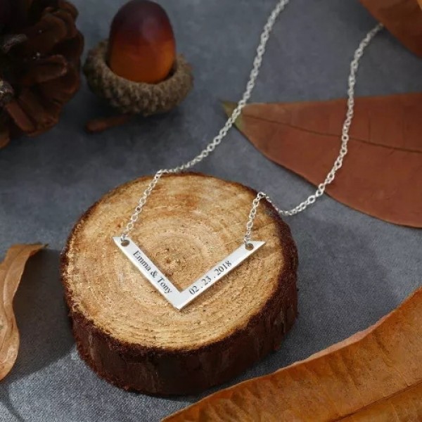 Silver Plated Double Bar Necklace