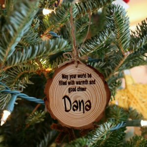 Christmas Wish Engraved Tree Slice