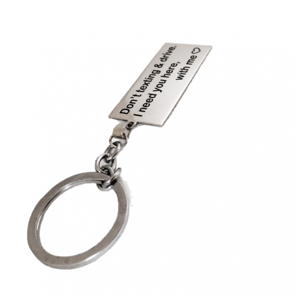 Silver Plated Rectangle Keychain